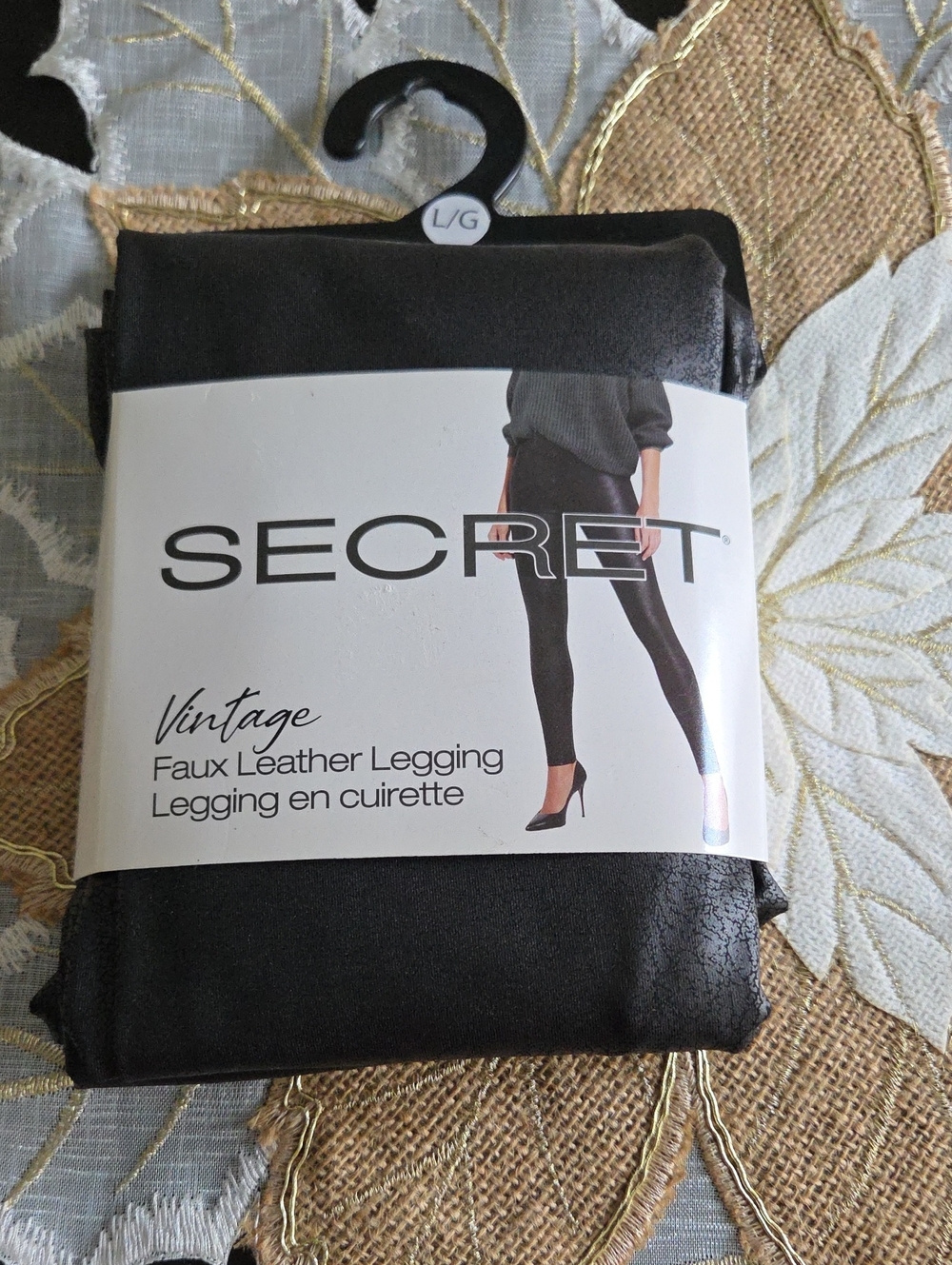 SECRET Vintage Faux Leather Leggings — Black BNWT